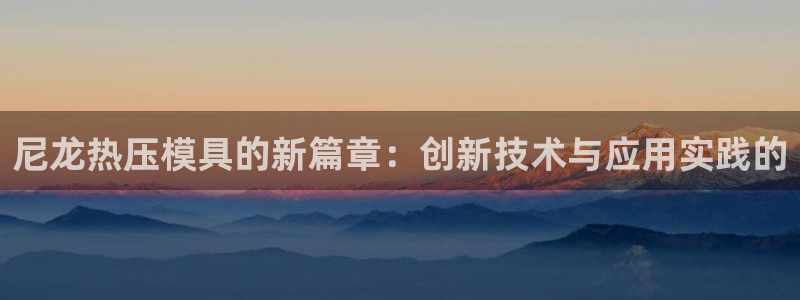 易倍申是进口药吗:尼龙热压模具的新篇章:创新技术与应用实